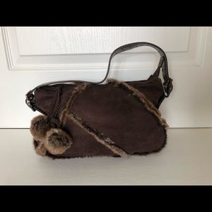 Dark Brown Fur Pom Bag